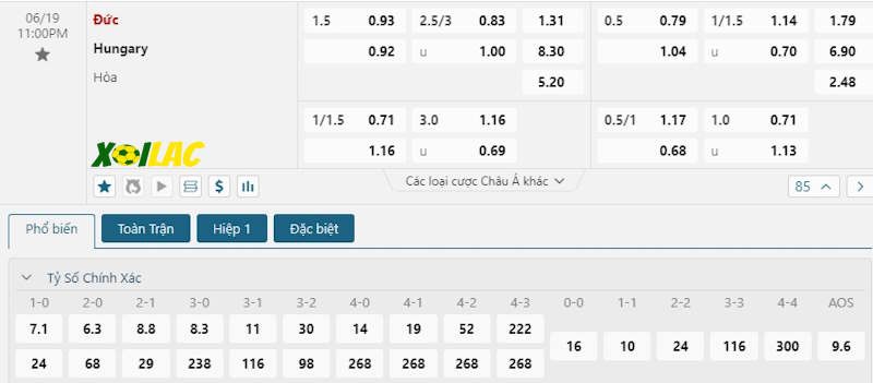 Soi kèo Đức vs Hungary 19/06/2024 – Tỷ lệ kèo