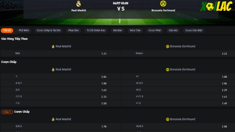 Real Madrid vs Dortmund